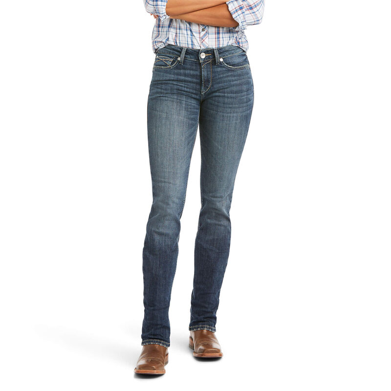 Pantalones Vaqueros Ariat R.E.A.L. High Rise Destiny Straight Azules Oscuro Mujer - Chile 965-BZGCWR